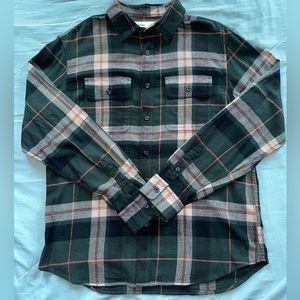 Old Navy Flannel- Regular Fit- Green/Cream
